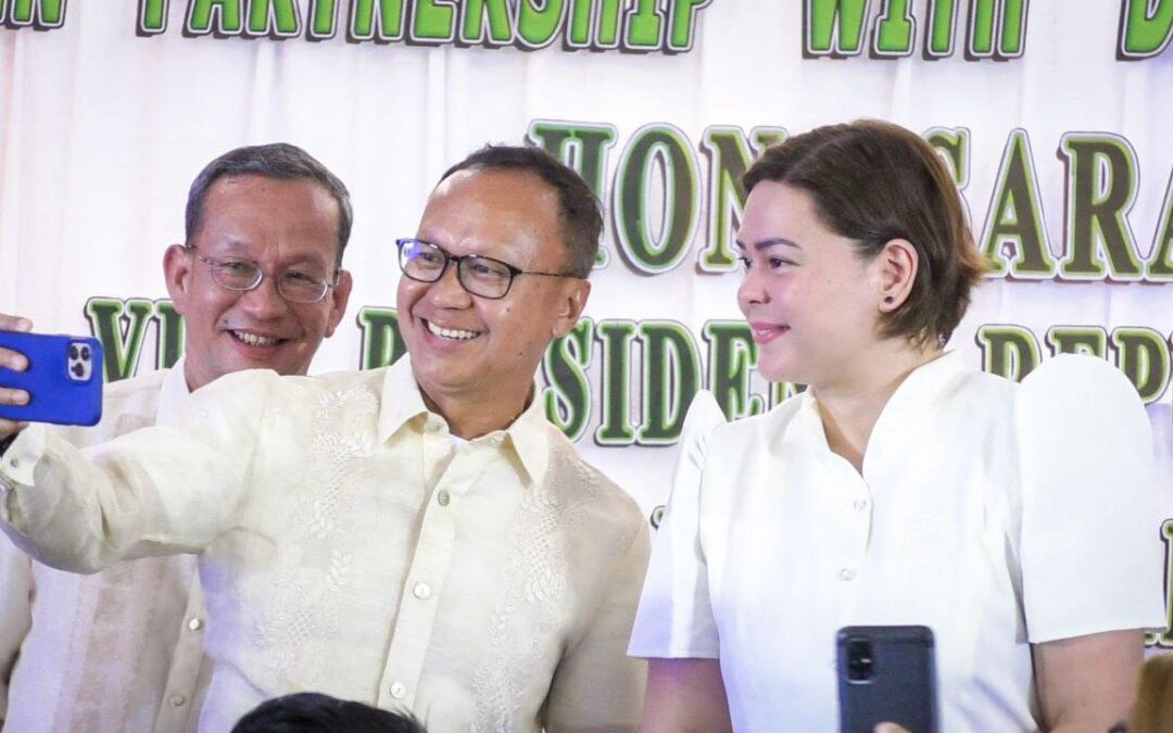 Gov. Ben Evardone officially welcome Vice President and Education Secretary Sarah Z. Duterte-Carpio as the special guest during the launching of the Provincial Brigada Pagbasa Summit in Borongan City.